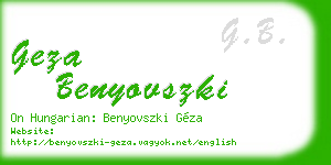 geza benyovszki business card